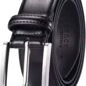 Men's Casual Leather Jeans Belts Classic Work Business Dress Belt with Prong Buckle for Men