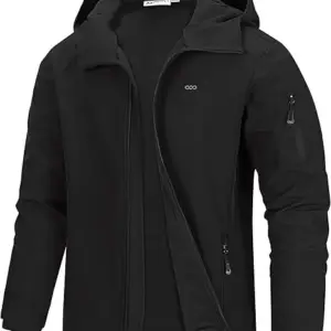 33,000ft Men's Hooded Softshell Jacket Waterproof Lightweight Insulated Windbreaker Fleece Lined Rain Shell Jacket