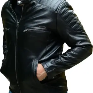 Jild Timeless Classic Leather Jacket Men - Biker Style Real Lambskin Café Racer Vintage Look Motorcycle Jackets for Men