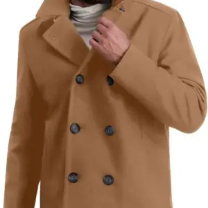 Nautica Men's Peacoat Wool Blend Double Breasted Winter Coat