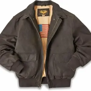 Landing Leathers Men Air Force A-2 Leather Flight Bomber Jacket (Also available in Big & Tall)