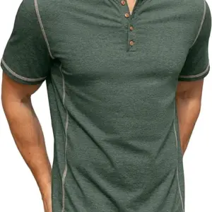 Sailwind Mens Henley Short Sleeve T-Shirt Cotton Maverick Shirt